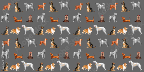Seamless  pattern with dogs. Can be used for textile, website background, book cover, packaging. Good for textile fabric design, wrapping paper, website wallpapers, textile, wallpaper