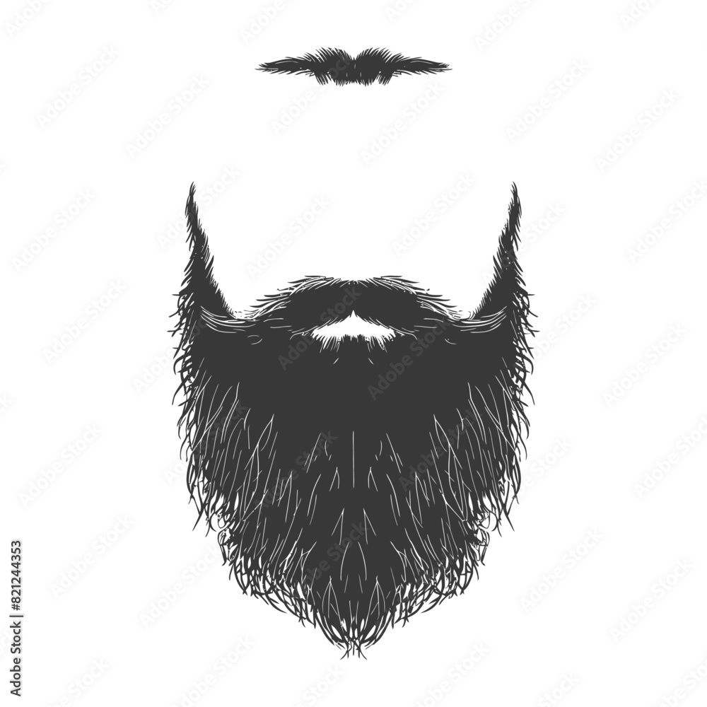 Obraz premium Silhouette beard hair mustache man only black color only