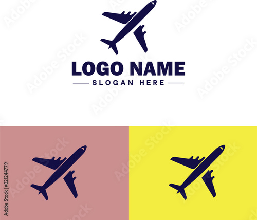 aviation icon Aeronautics Flight Air travel flat logo sign symbol editable vector