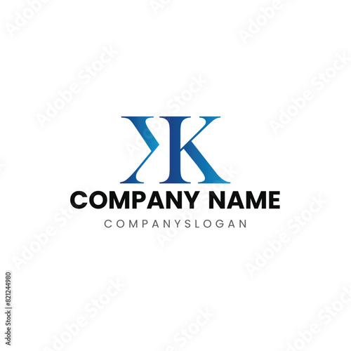 Letter XK initial logo design 