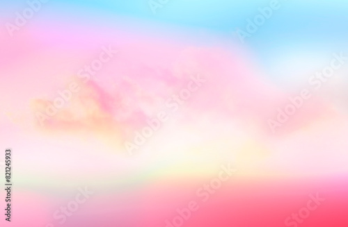 Pink blue heaven, pink sunset sky view.Blurred summer background.