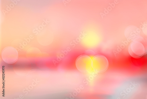 Summer background, pink sunset horizon blurred view. Beautiful tropical resort texture.