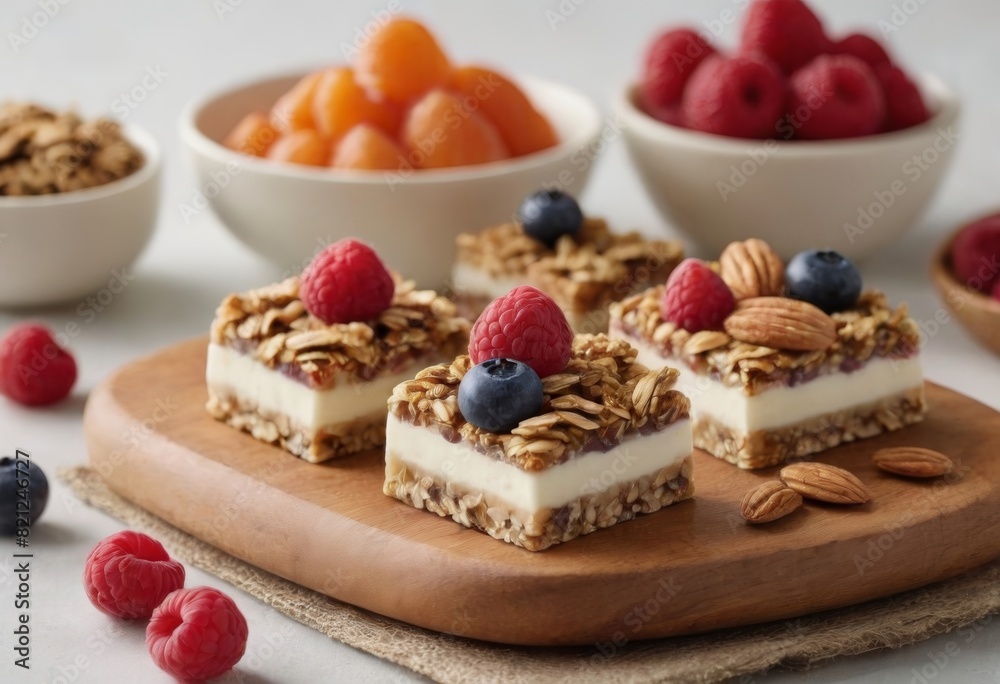 Healthy Granola Yogurt Bars with Fresh Berries Healthy Granola Yogurt Bars with Fresh Berries
