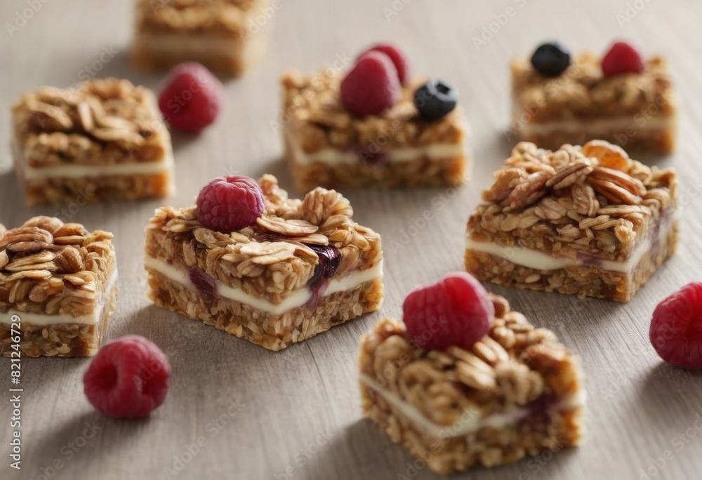Healthy Granola Yogurt Bars with Fresh Berries Healthy Granola Yogurt Bars with Fresh Berries