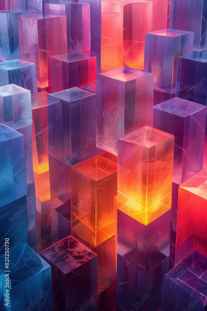 Illustration with large blocks of gradient colors transitioning smoothly, forming a cohesive and modern composition, Illustration with large blocks of gradient colors transitioning smoothly, forming a cohesive and modern composition,