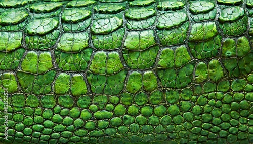 texture of crocodile, snake scales of green emerald color, close-up macro background wallpaper