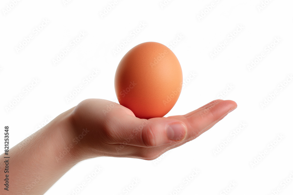 Conceptual photo of a hand holding an egg, isolated on a white background, Conceptual photo of a hand holding an egg, isolated on a white background,