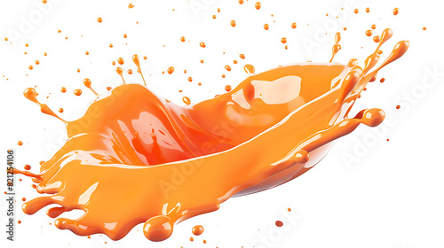 orange splash isolated on white