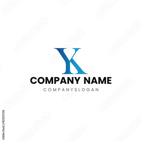 Letter YK initial logo design 