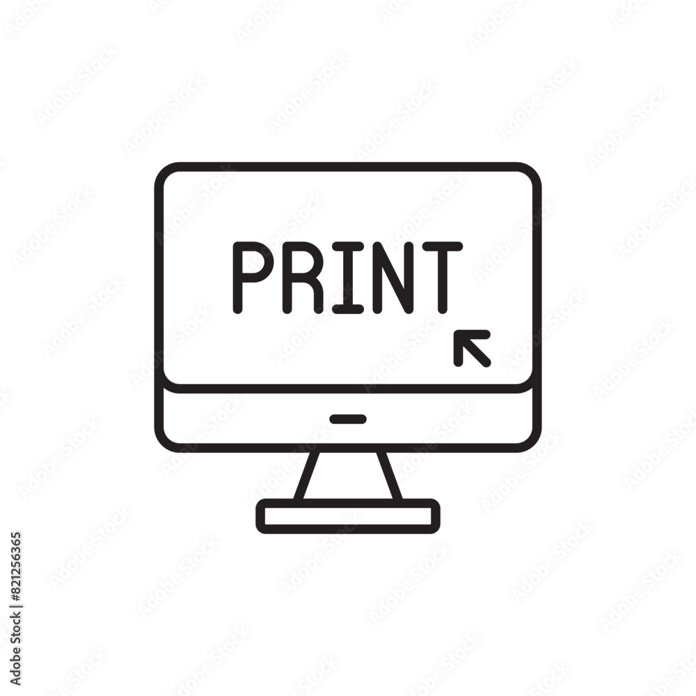 Monitor icon design with white background stock illustration Monitor icon design with white background stock illustration