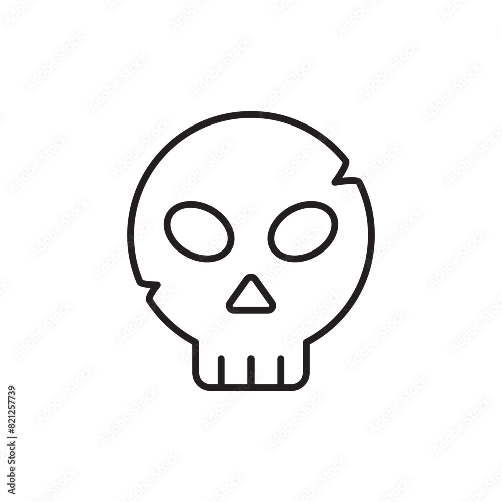 Skull icon design with white background stock illustration