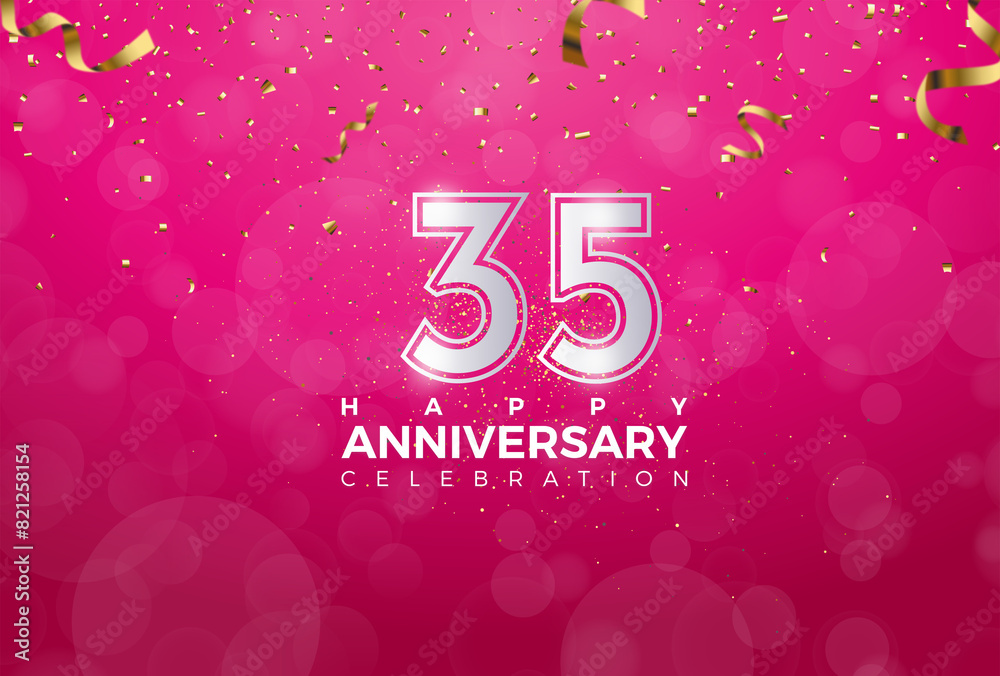 35th Anniversary celebration, 35 Anniversary celebration, Realistic 3d ...