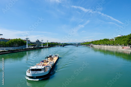 Canvastavla Barge on the Rhône river in Lyon, France