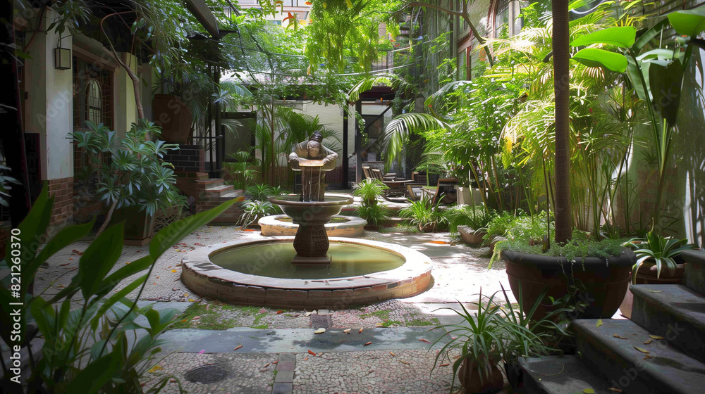 A tranquil courtyard garden tucked within the hotel grounds, offering guests a blissful refuge away from the hustle and bustle of the city. A tranquil courtyard garden tucked within the hotel grounds, offering guests a blissful refuge away from the hustle and bustle of the city.