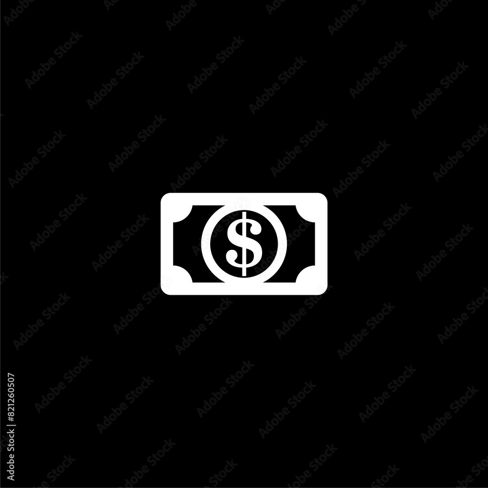 Money Icon isolated on black background Money Icon isolated on black background