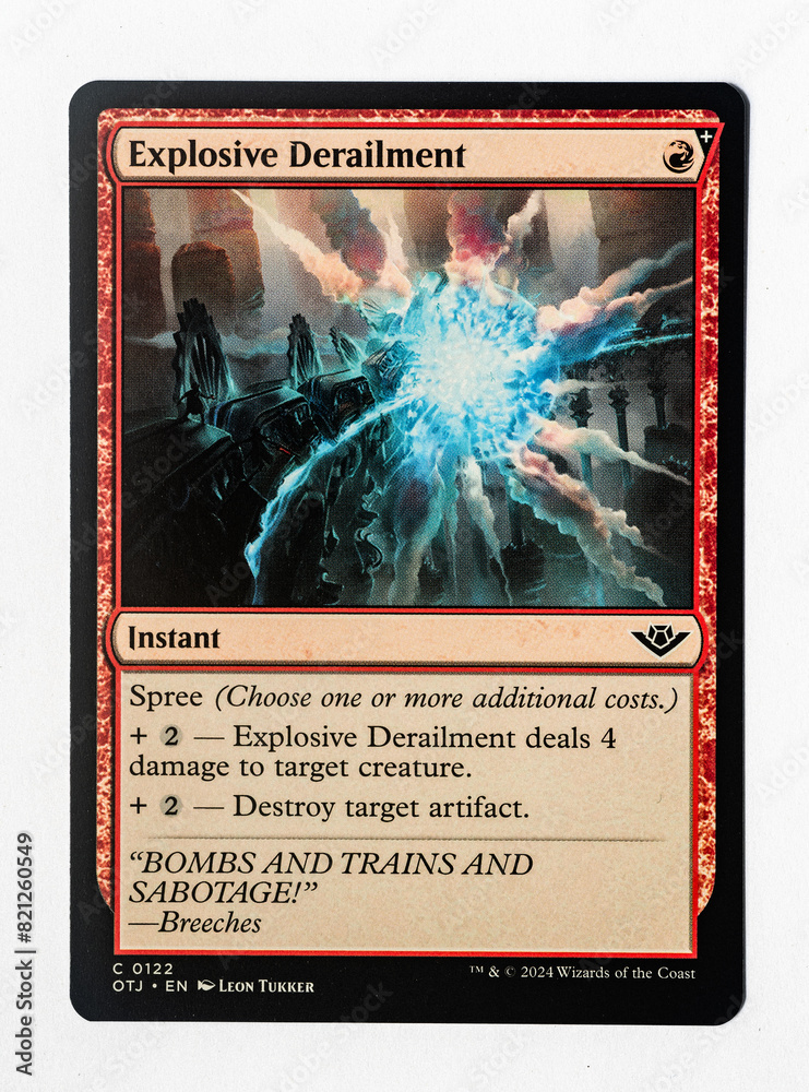 Hamburg, Germany 05182024 photo of English magic the gathering card called Explosive