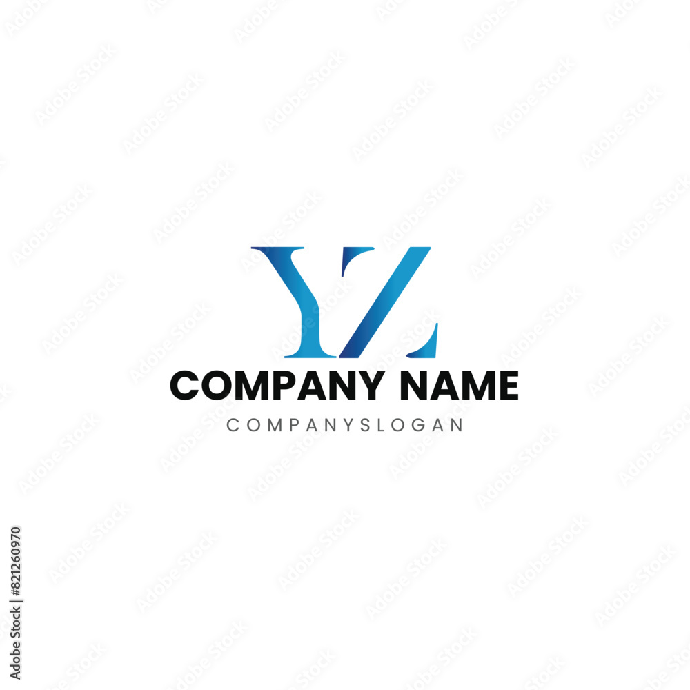 Letter YZ initial logo design Letter YZ initial logo design