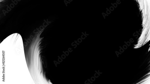 Abstract animation of black stain filling white background photo