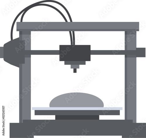 Modern 3d printer icon in flat design on white background. Vector illustration of a contemporary and innovative additive manufacturing technology machine