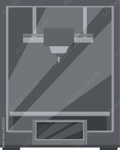 Detailed vector design of a contemporary 3d printer used for additive manufacturing
