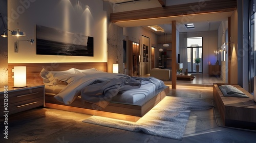 Modern bedroom interior design. Idea for bedroom