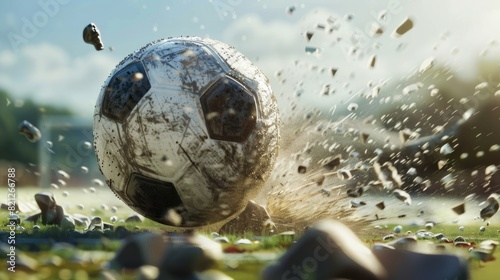 soccer ball in action ai generated art photo