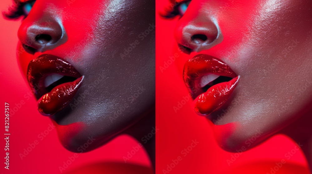 woman with red lips, lipstick exhibition concept generative ai woman with red lips, lipstick exhibition concept generative ai