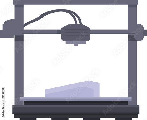 Modern 3d printer icon illustration with additive manufacturing technology. Precision engineering. And futuristic concept in flat design vector. Perfect for graphic. Industrial. And technical projects