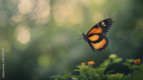 Butterfly Resting on Leaf