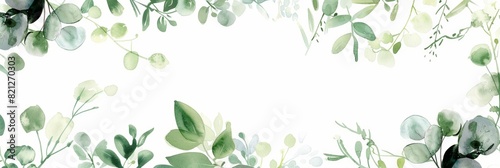 Whimsical Watercolor Wedding Invitation with Greenery Ornament Generative AI
