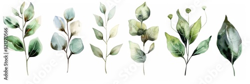 Watercolor Botanical Elements for Design Generative AI