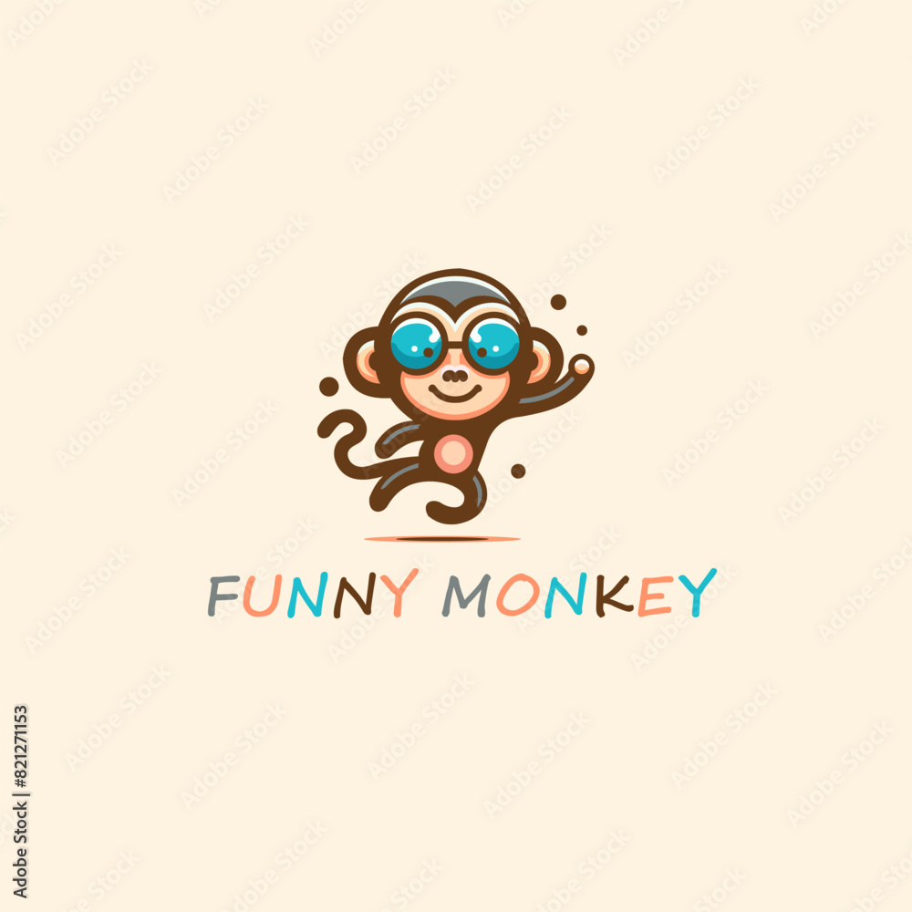 Monkey Logo ,funny logo , vector logo template Monkey Logo ,funny logo , vector logo template