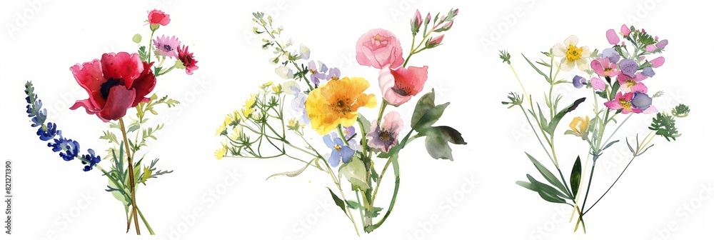 Watercolor Floral Arrangements for Wellness and Spa Generative AI