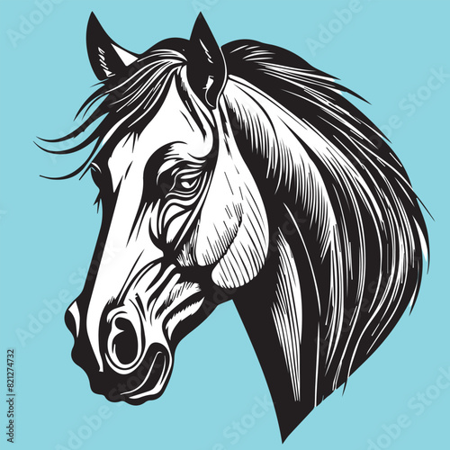 horse head silhouette vector design