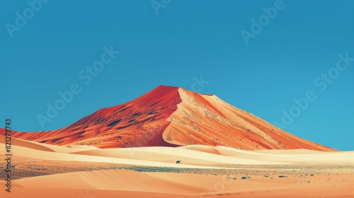 Lone Animal in Desert Landscape