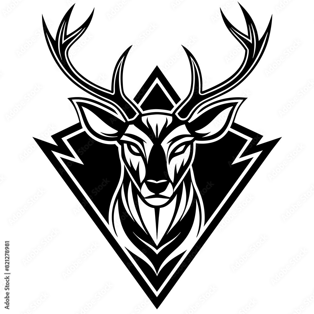 A logo design an deer head vector silhouette A logo design an deer head vector silhouette