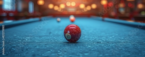 Close-up of billiard ball number 21 on table photo