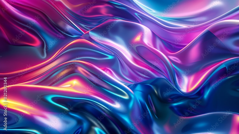 Abstract shiny iridescent background with flowing shapes in vivid metallic colors, creating a surreal and futuristic visual effect. Abstract shiny iridescent background with flowing shapes in vivid metallic colors, creating a surreal and futuristic visual effect.