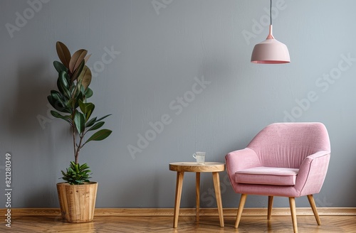 Pink Chair and Small Table