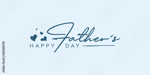 Abstract Happy Father's Day logo design, Father's Day with love vector logo, love for father