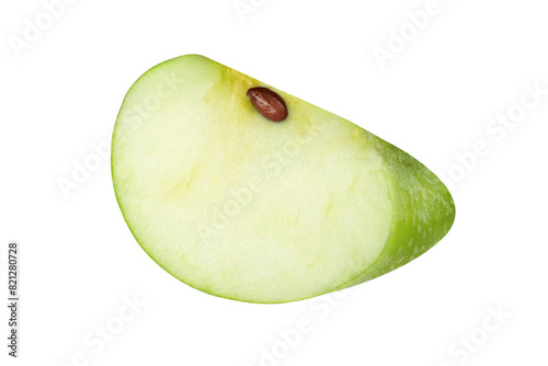 Apple slice on isolated white background.