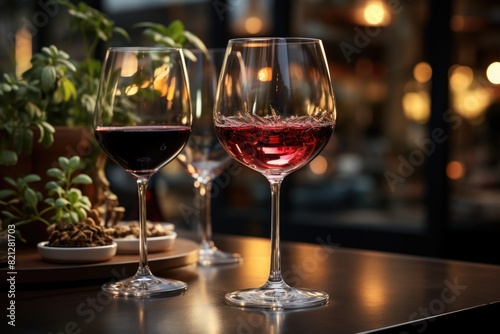 Glass of luxury wine with Cabernet Sauvignon reflecting generative celebration the, generative IA