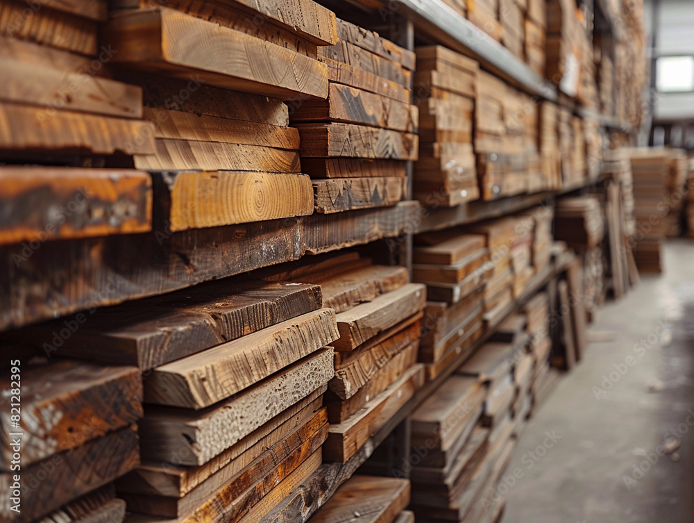Industrial Storage of Wooden Boards Industrial Storage of Wooden Boards