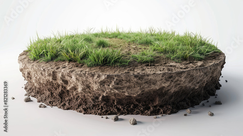 Circular Cross-Section of Ground with Grass and Soil