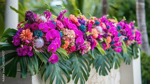 Large Floral Arrangements with Orchids and Tropical Plants