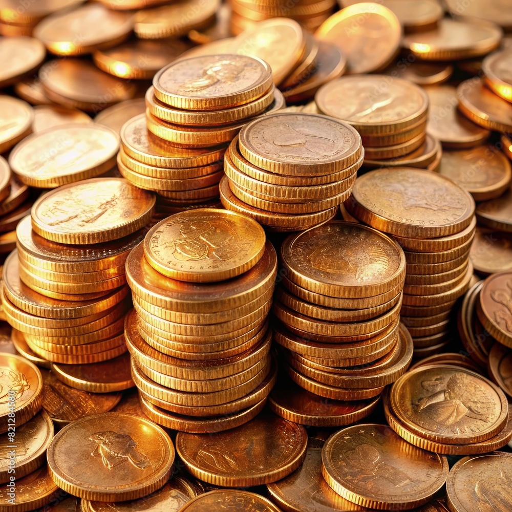 Stack of Gold Coins. Generative AI Stack of Gold Coins. Generative AI