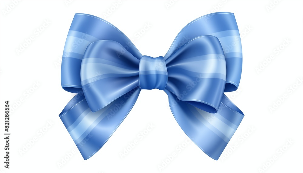 Naklejka premium blue ribbon check bow
