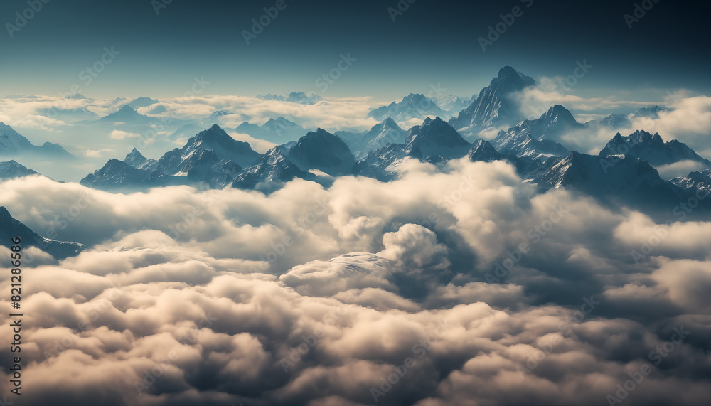Mountain Peaks Above the Clouds