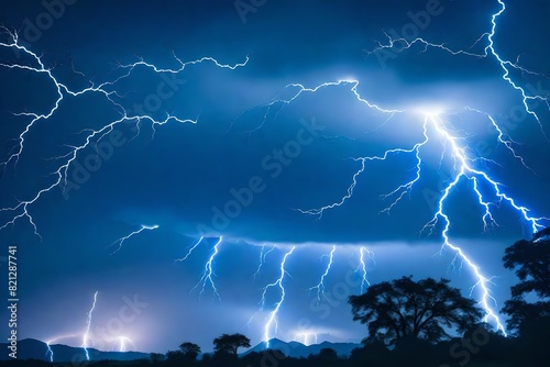 View of lightning in the sky.