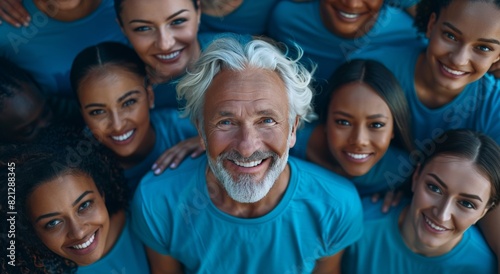 Group of People Wearing Blue Shirts